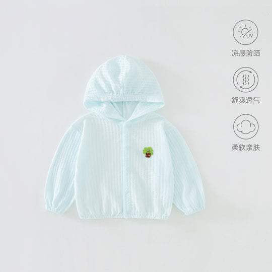 Unisex nan atmungsaktive leichte Gaze Kapuzen-Baby-Sonnenjacke EB