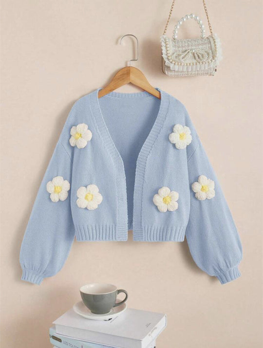 Damen Kurzjacke mit verspielten Blumenapplikationen EB