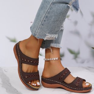 Damen bequeme Pantolette mit raffiniertem Schnitt und atmungsaktivem Obermaterial EB