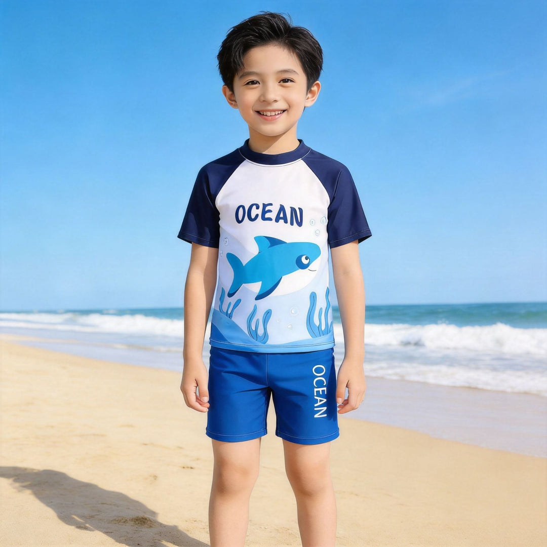 Jungen UV-Schutz Schwimmanzug mit kurzen Ärmeln EB