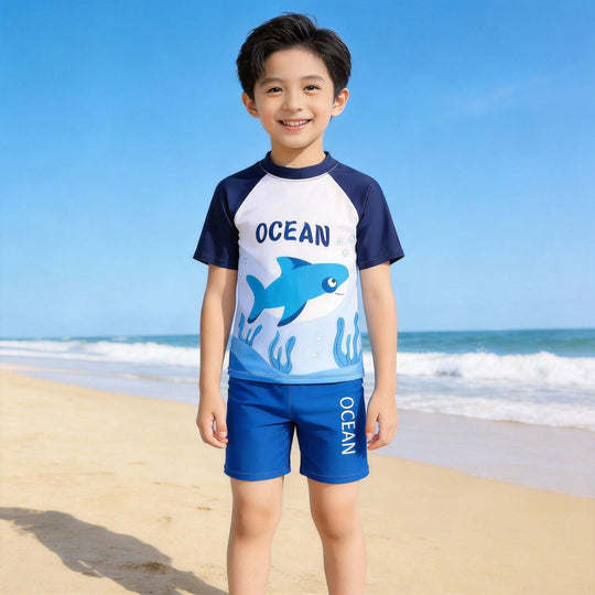 Jungen UV-Schutz Schwimmanzug mit kurzen Ärmeln EB