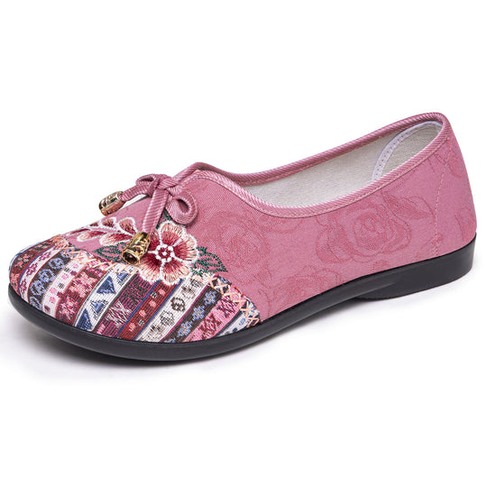 Damen Handbestickte Ballerinas EB