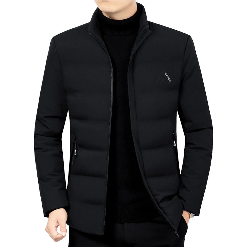 Herren Leicht wattierte City-Steppjacke mit Stehkragen und Reißverschlusstaschen EB