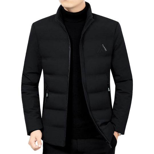 Herren Leicht wattierte City-Steppjacke mit Stehkragen und Reißverschlusstaschen EB