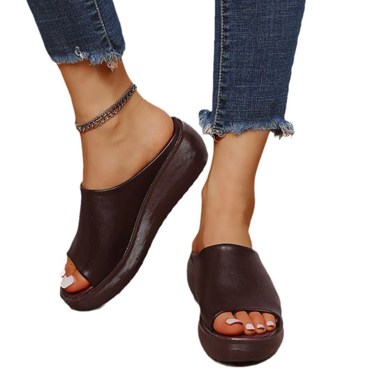 Damen Plateau-Sandalen mit offenem Zehenbereich und rutschfester Sohle EB