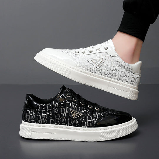 Damen Modische Sneakers mit exklusivem Muster und glänzender Oberfläche EB