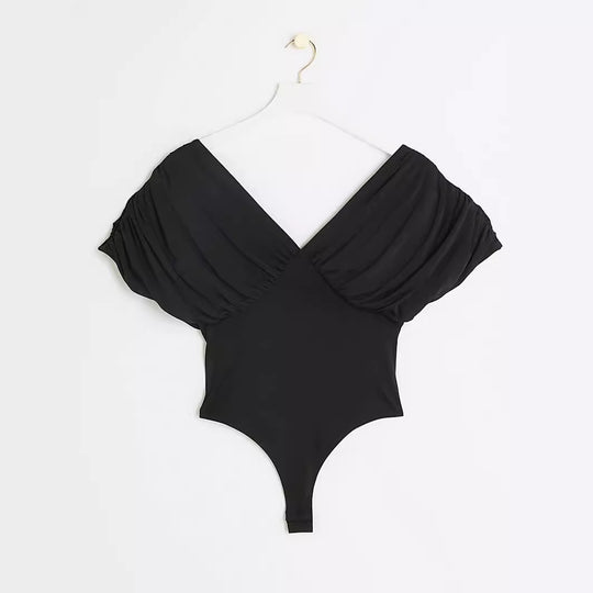 Damen Elegantes Bodysuit mit voluminösen Ärmeln EB