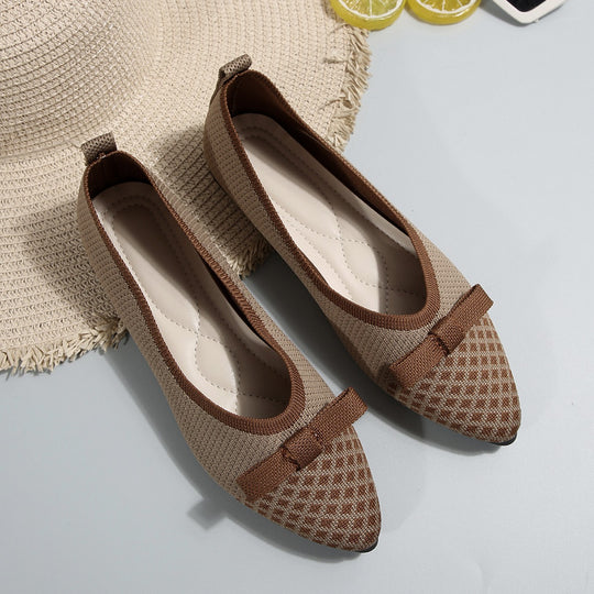 Damen spitze Ballerinas mit dekorativem Schleifen-Detail EB