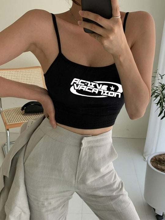 Damen Crop-Top mit trendigem Schriftzug EB
