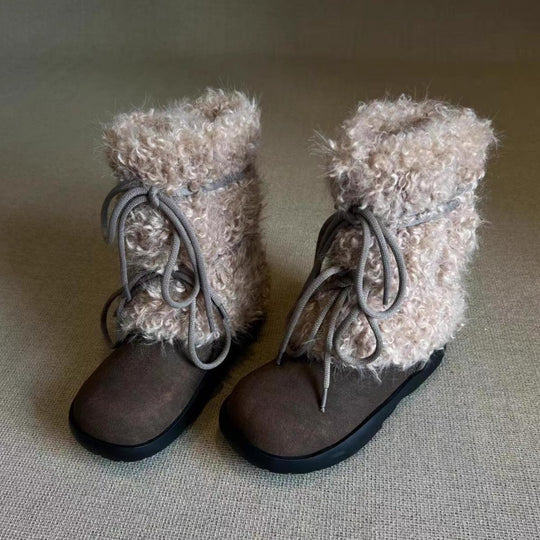Damen Kuschelige Winterboots mit weichem Kunstfellkragen und rutschfester Sohle EB