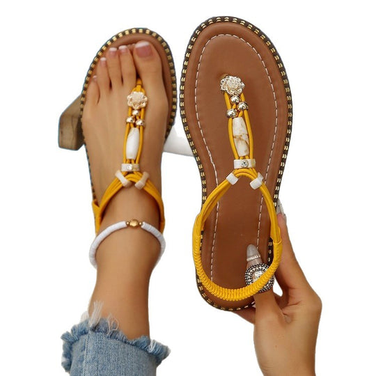 Damen Glitzernde Zehentrenner-Sandalen mit luxuriösen Schmuckdetails EB