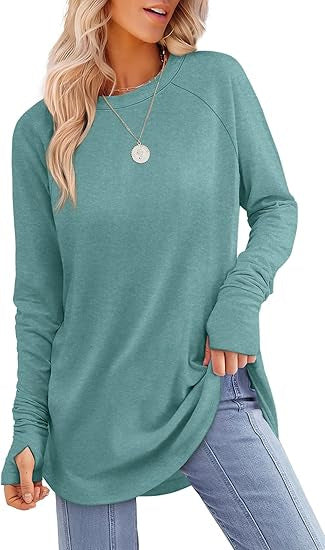 Damen lässiger Langarmshirt mit modernem Schnitt EB