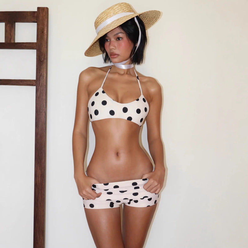 Damen Bikiniset mit verspieltem Punktedesign und eleganten Bindeträgern EB