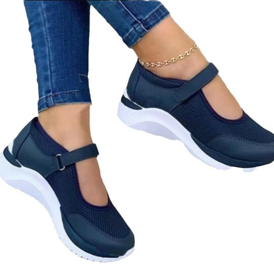 Damen Atmungsaktive Slip-on Sneakers mit verstellbarem Riemen EB