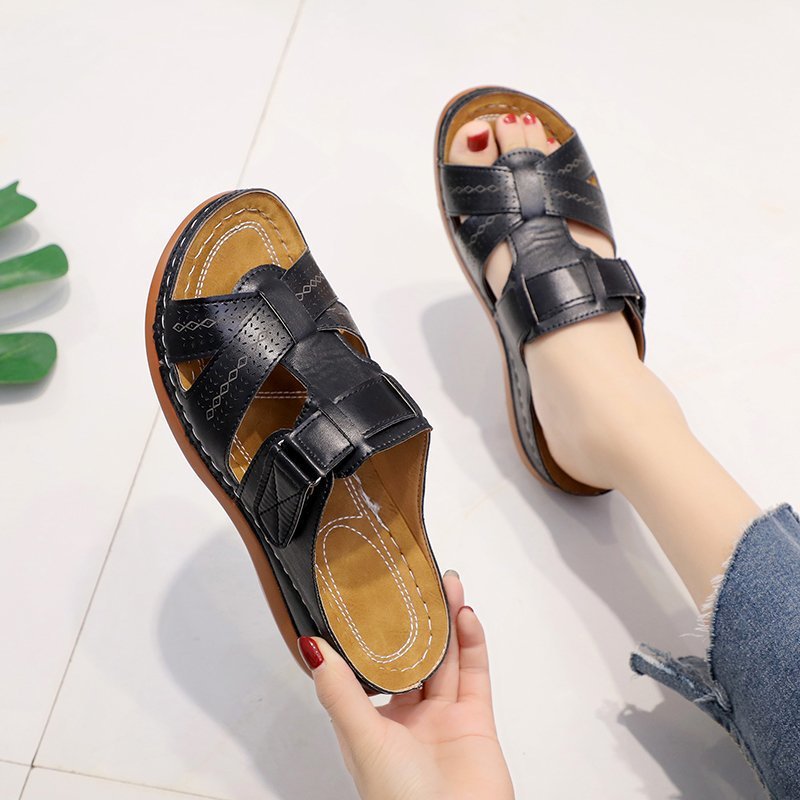 Damen ergonomische Freizeitsandalen mit verstellbarem Riemen und atmungsaktiver Obermaterialstruktur EB
