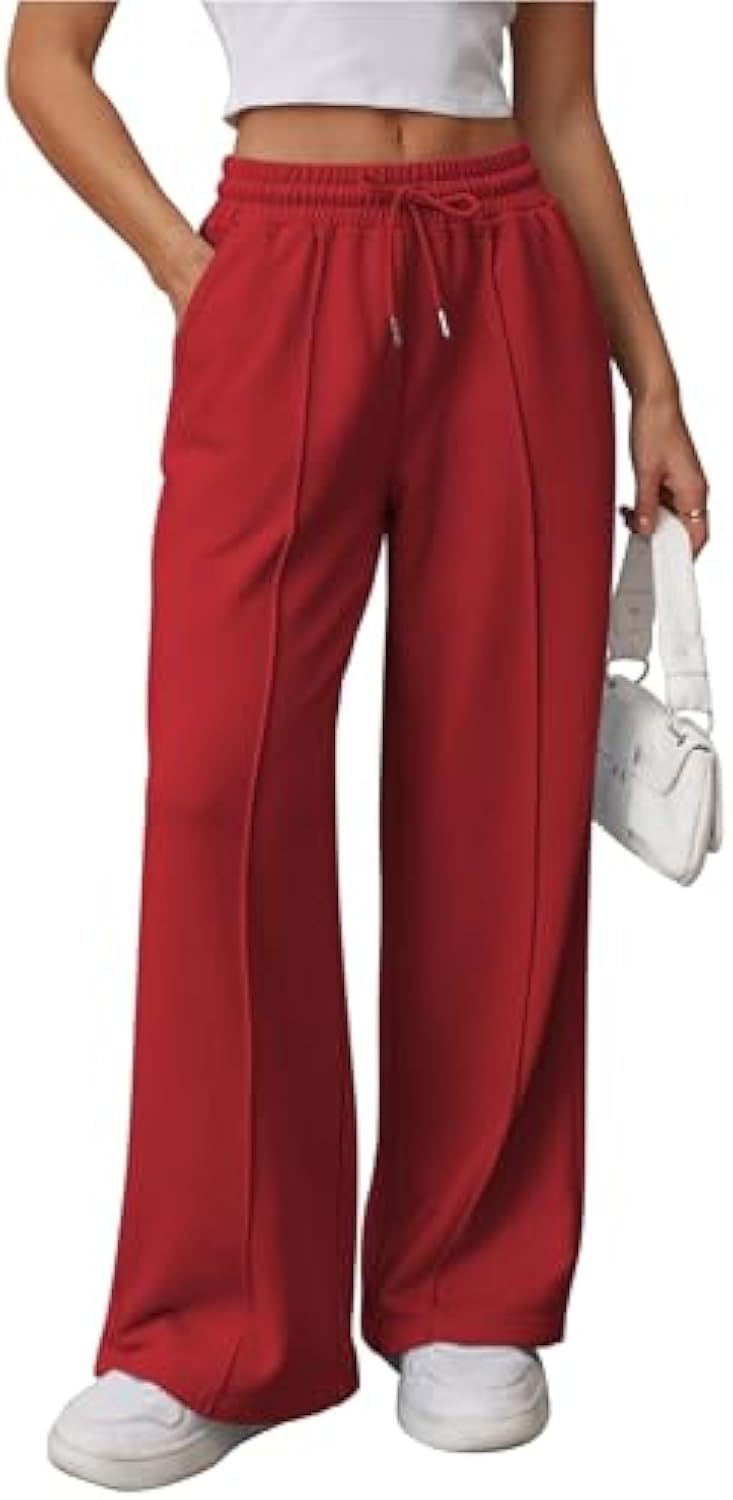Damen Komfortable Weite Sweatpants mit elastischem Bund und praktischen Taschen EB