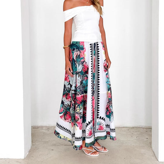 Damen Maxirock mit floralem Muster EB