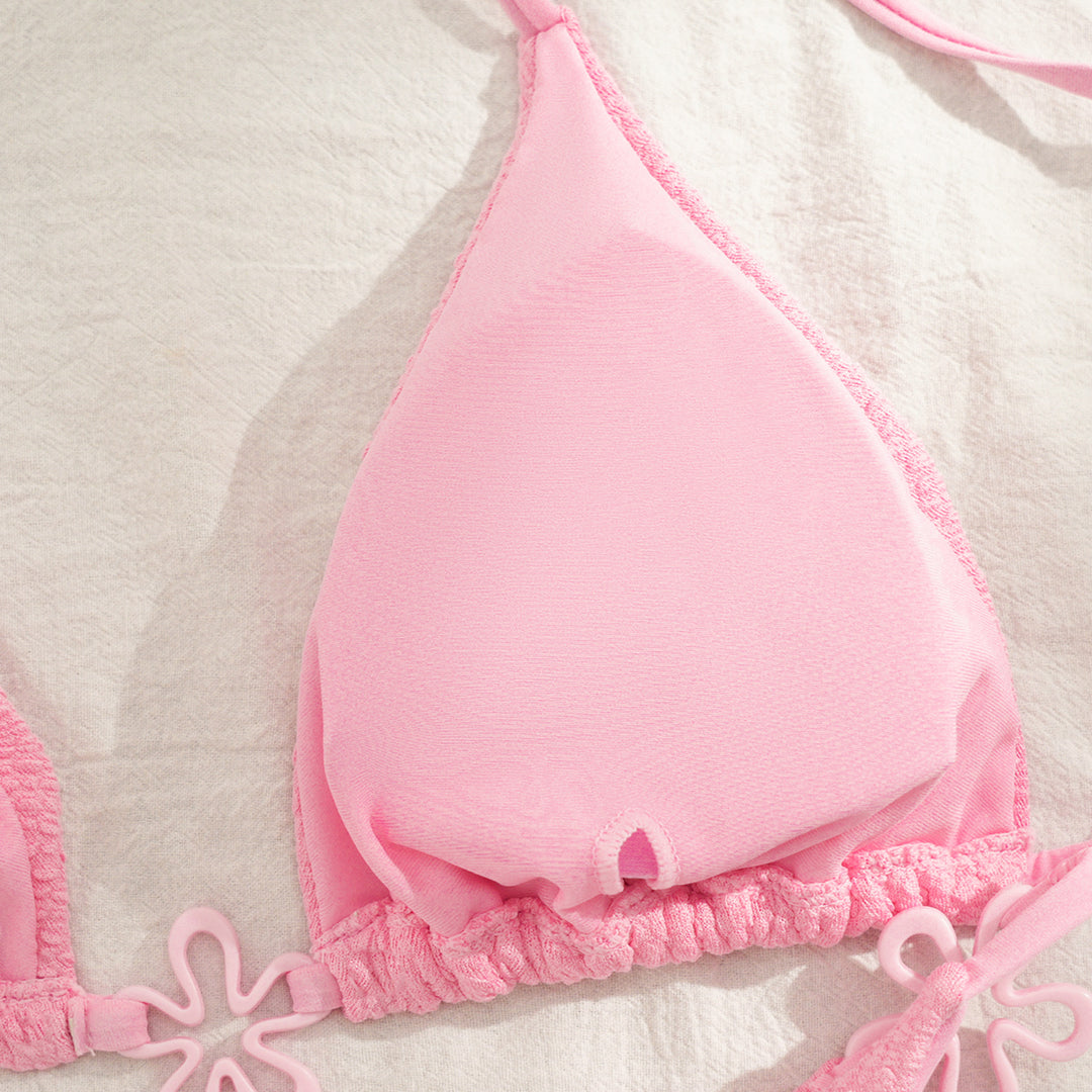 Damen Bikini-Set mit floralem Detail und hochwertiger Struktur EB