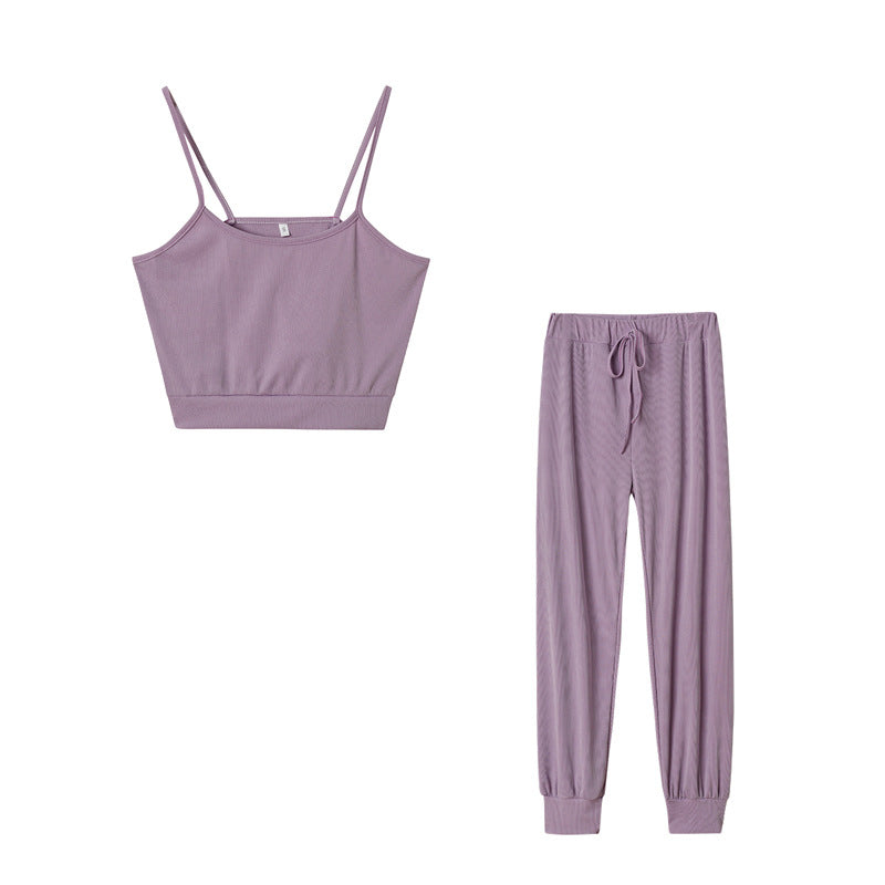 Frauen Ribbed Cropped Lounge Set EB