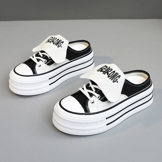 Damen modische Plateau Sneaker mit abnehmbaren Riemen EB