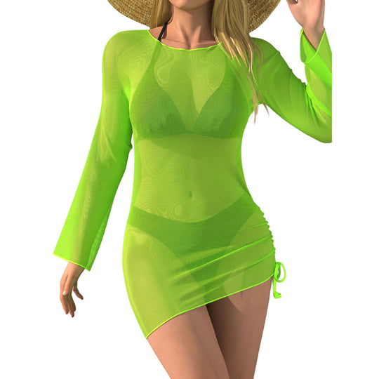 Damen Strandkleid mit transparenten Ärmeln EB