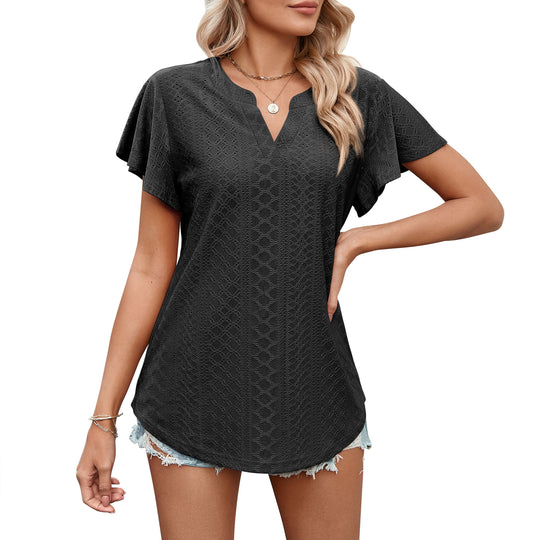 Damen Luftiges Blusenshirt mit effektvollem Lochmuster EB