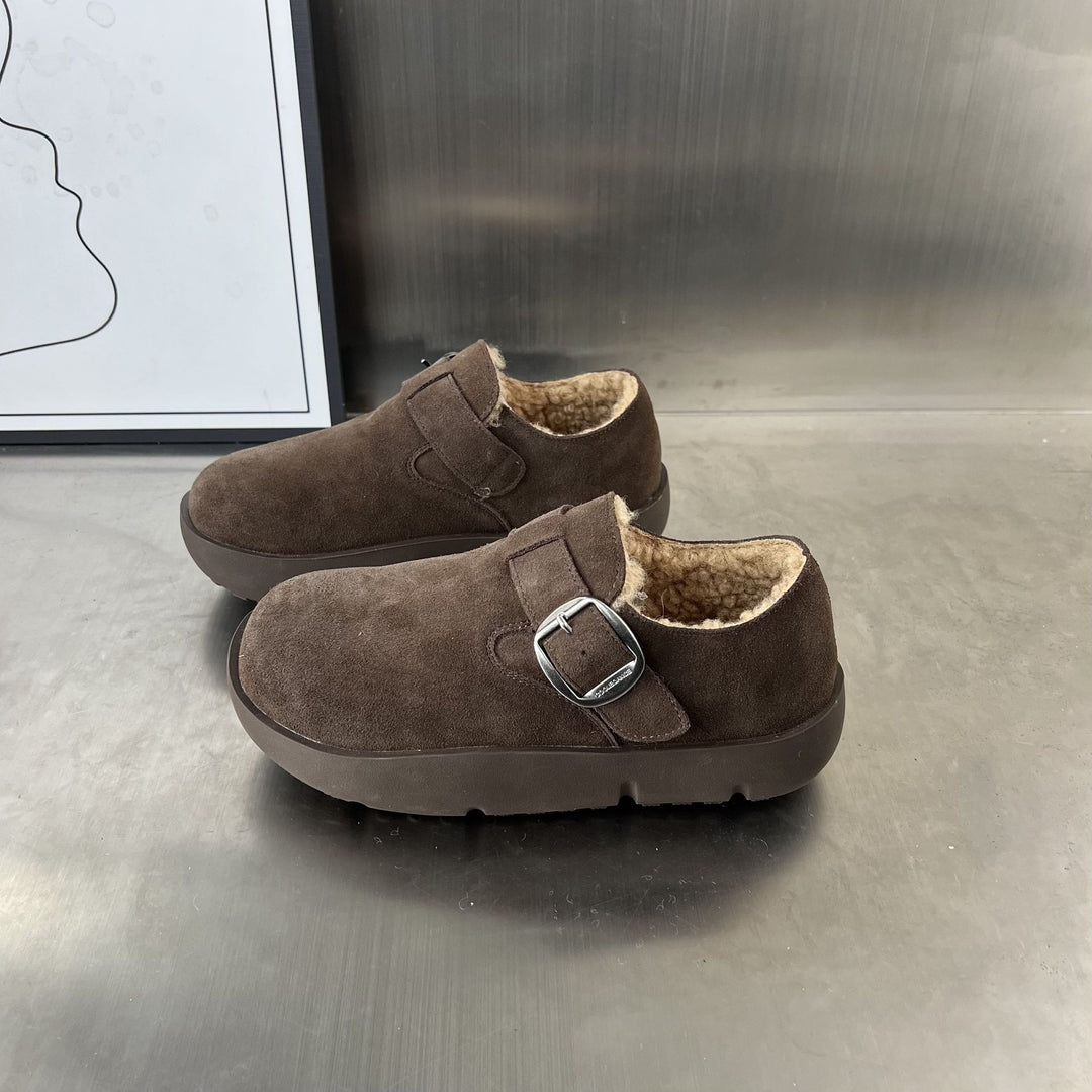 Damen Gemütliche Clogs mit weichem Futter und modischem Schnallenverschluss EB