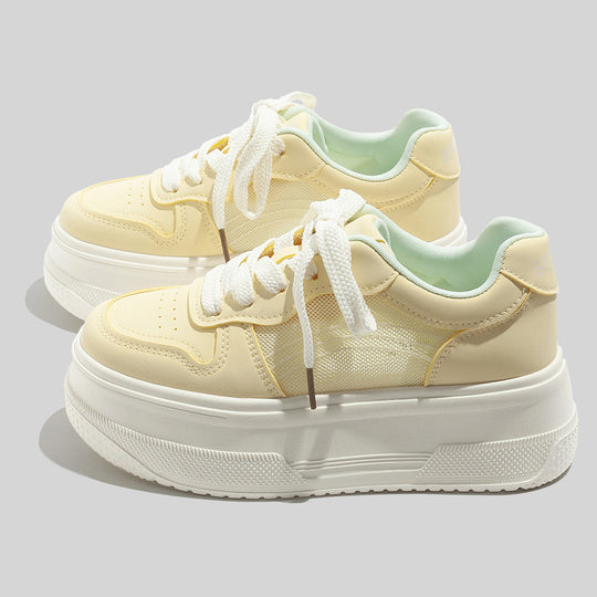 Damen Plattform Sneakers mit atmungsaktivem Mesh-Obermaterial und modischem Design EB