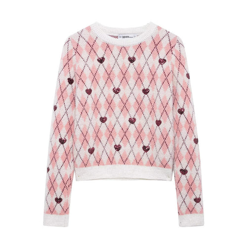 Damen Kuscheliger Pullover mit Herzdesign EB