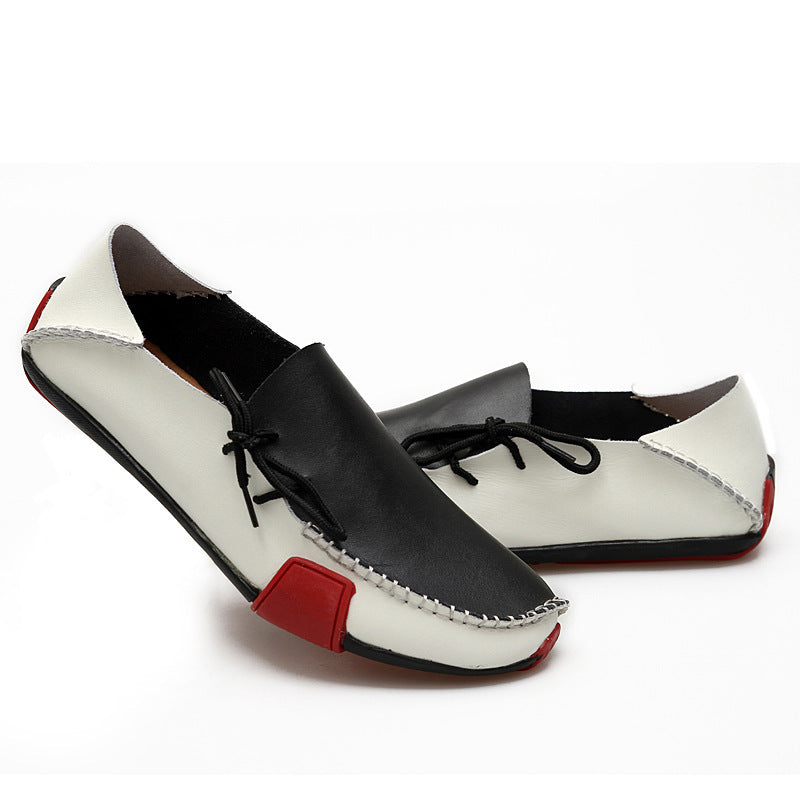 Damen Elegante Mokassins aus feinem Leder mit kontrastrierenden Details EB