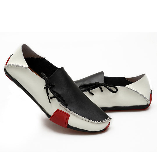Damen Elegante Mokassins aus feinem Leder mit kontrastrierenden Details EB