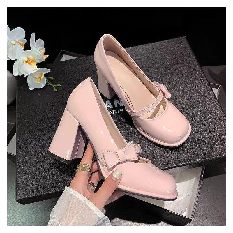 Damen elegante Mary Jane High Heels mit Blockabsatz EB