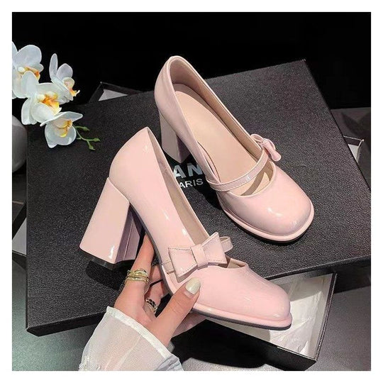 Damen elegante Mary Jane High Heels mit Blockabsatz EB