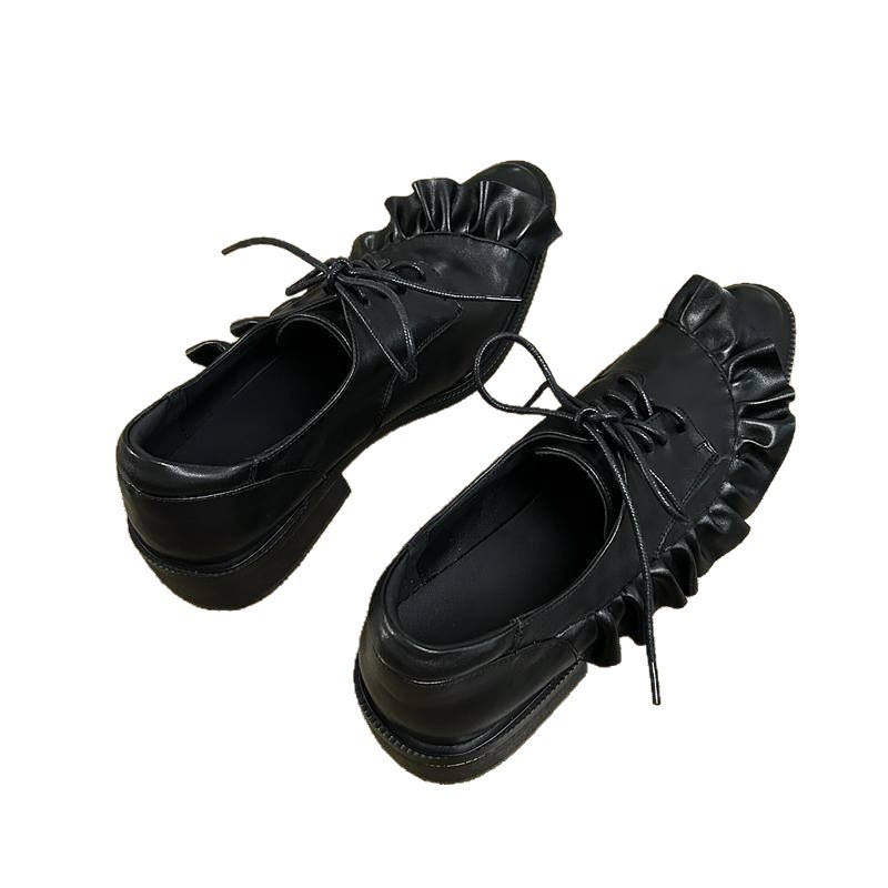 Damen Elegante Schnürschuhe mit Rüschendetail EB