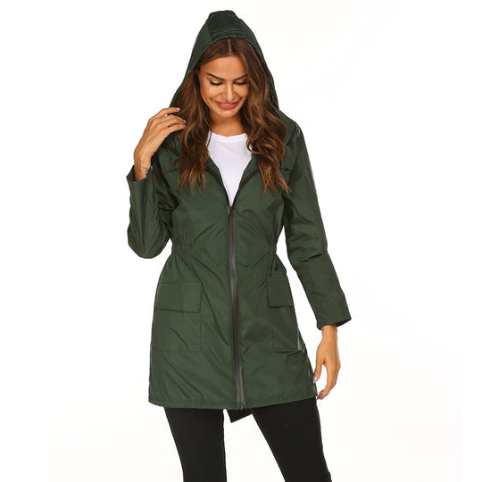 Damen praktische Freizeitjacke mit verstellbarem Bund und großen Taschen EB