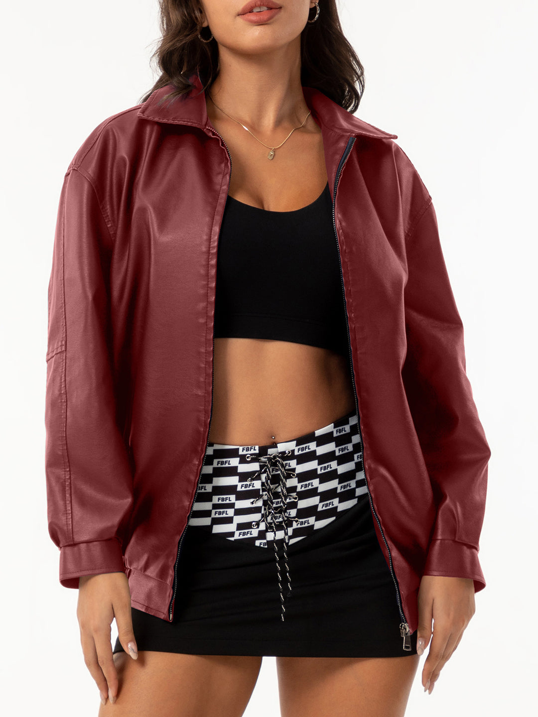 Damen lässige Satinjacke mit modernem Schnitt und praktischen Taschen EB
