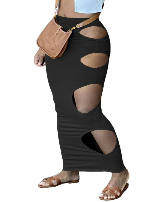 Damen Maxirock mit innovativem Cut-Out-Design und figurbetontem Schnitt EB