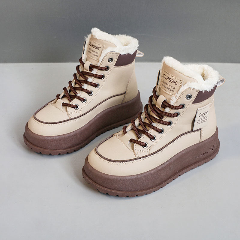 Damen Winterliche High-Top Stiefel mit warmem Innenfutter und rutschfester Sohle EB
