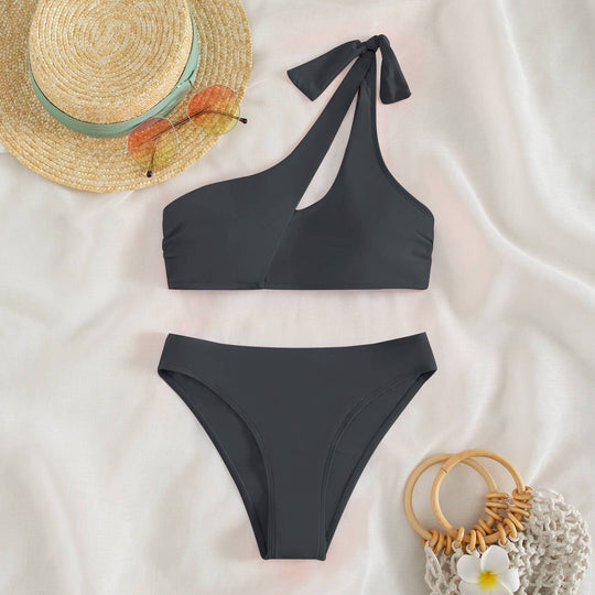 Damen asymmetrischer Bikini mit modischen Cut-Outs EB