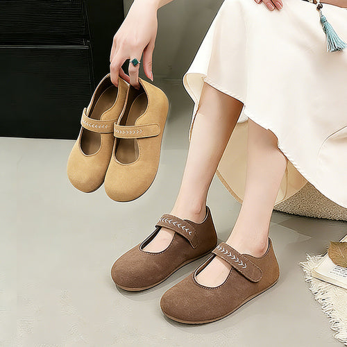 Damen Komfortable Ballerinas mit verstellbarem Riemen EB