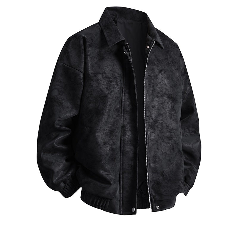 Herren Kunstleder-Bomberjacke mit lässigem Schnitt und praktischen Taschen EB