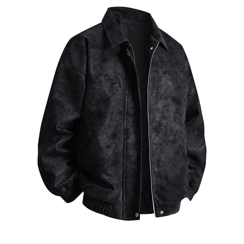 Herren Kunstleder-Bomberjacke mit lässigem Schnitt und praktischen Taschen EB