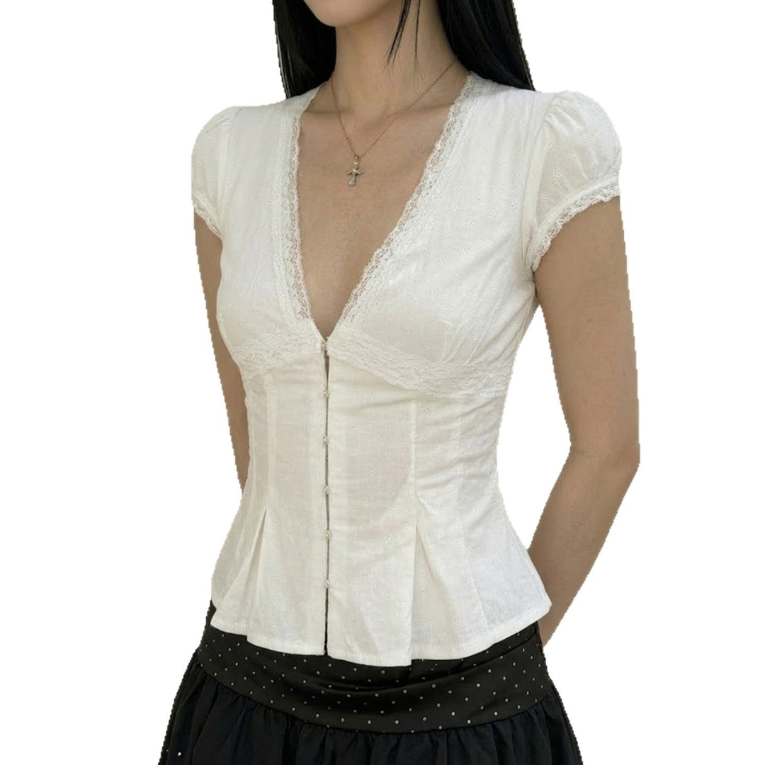 Damen-Corsage mit Spitzenakzenten und tailliertem Schnitt EB