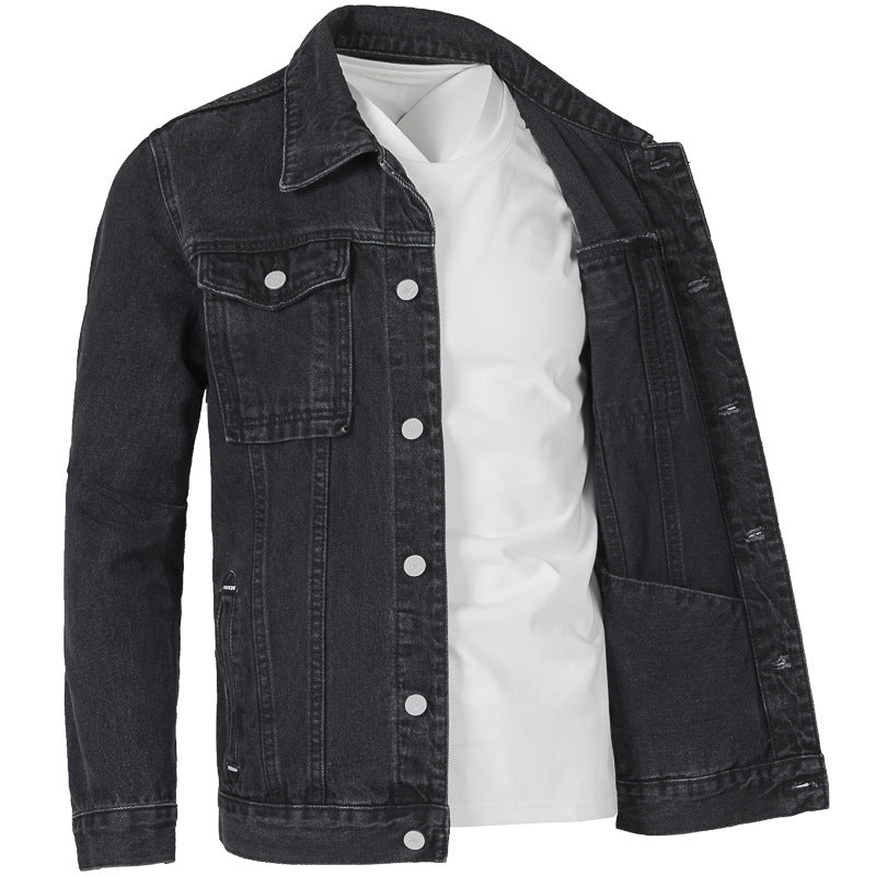 Herren Jeansjacke im modernen Slim-Fit Design mit praktischen Taschen und robusten Nieten EB