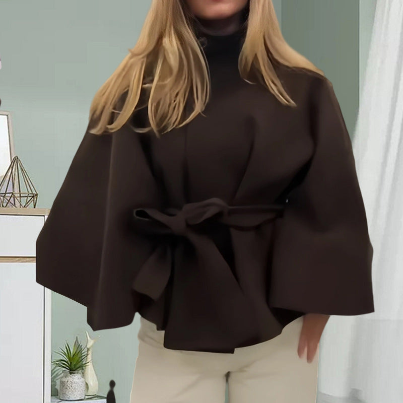 Damen elegante Überwurfjacke mit modernem Knopfdetail EB