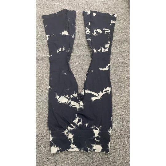 Damen Flared Yoga-Leggings mit einzigartigem Batikmuster EB