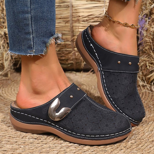 Damen Komfortable und stilvolle Clogs mit floralem Design EB