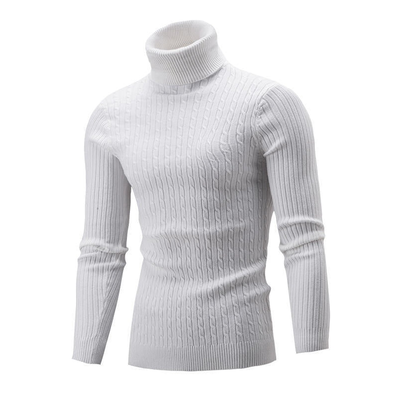 Herren Rollkragenpullover mit strukturiertem Zopfmuster und modernem Schnitt EB