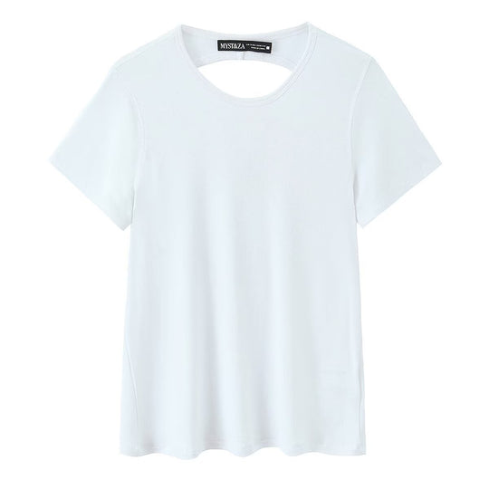 Damen Sportliches T-Shirt mit modischem Rückenausschnitt EB