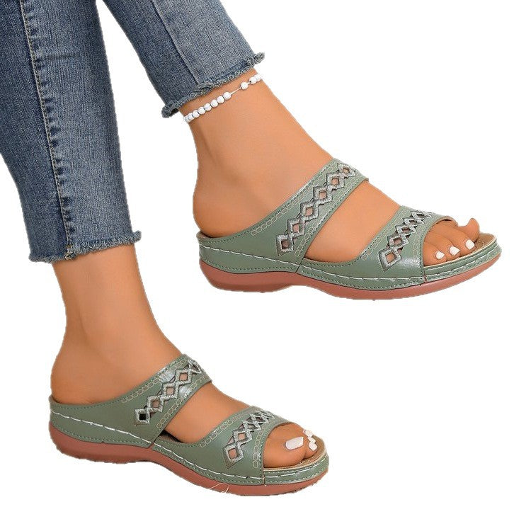 Damen Komfort-Sandalen mit modischem Schnallen-Design EB